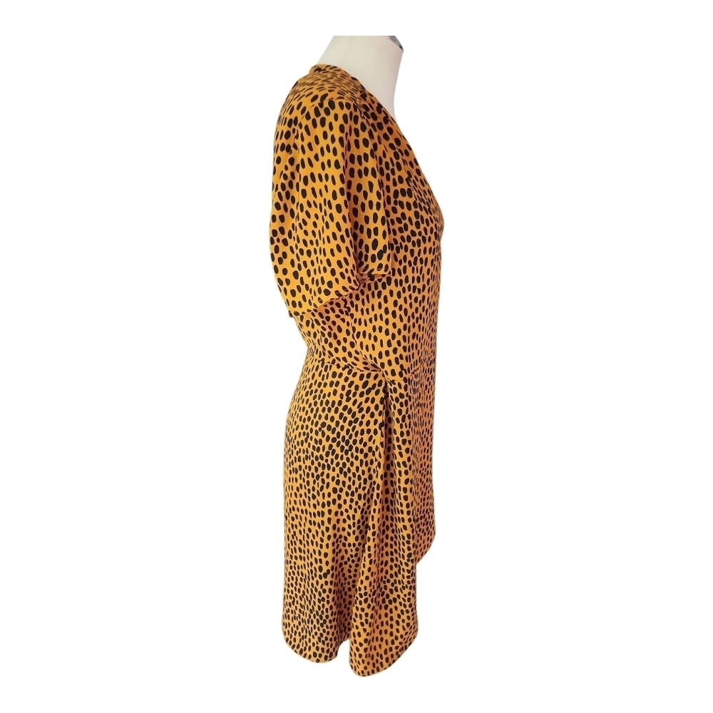 J.Crew NWT Leopard Print Wrap Dress Size 10 Short Sleeve V-Neck 100% Polyester - Picture 6 of 14